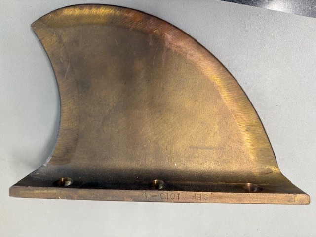 Tracking fin- used on vdrive inboard models 2009-current Bronze Casting