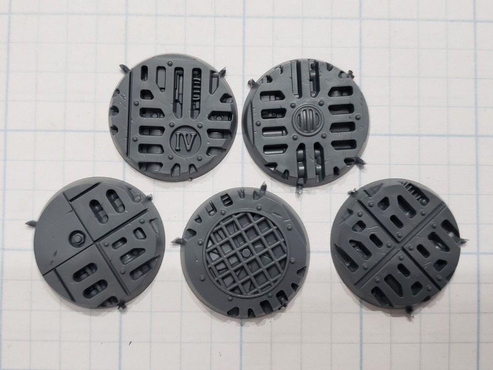 Warhammer 40k Boarding Action Bits Void War Deck Grill 28mm Round Base x5 28F