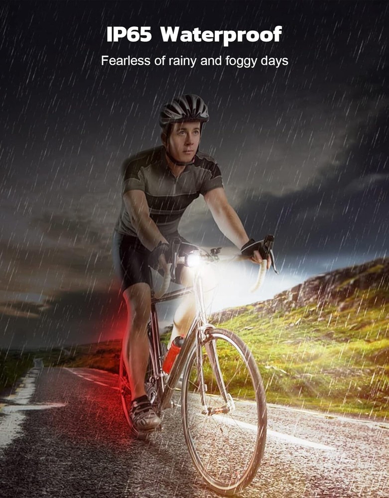 Compact Bicycle Night Light Set - Easy Install Waterproof Fast USB Recharge