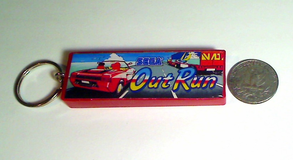 OutRun Arcade Marquee Coin Door accessory Keychain