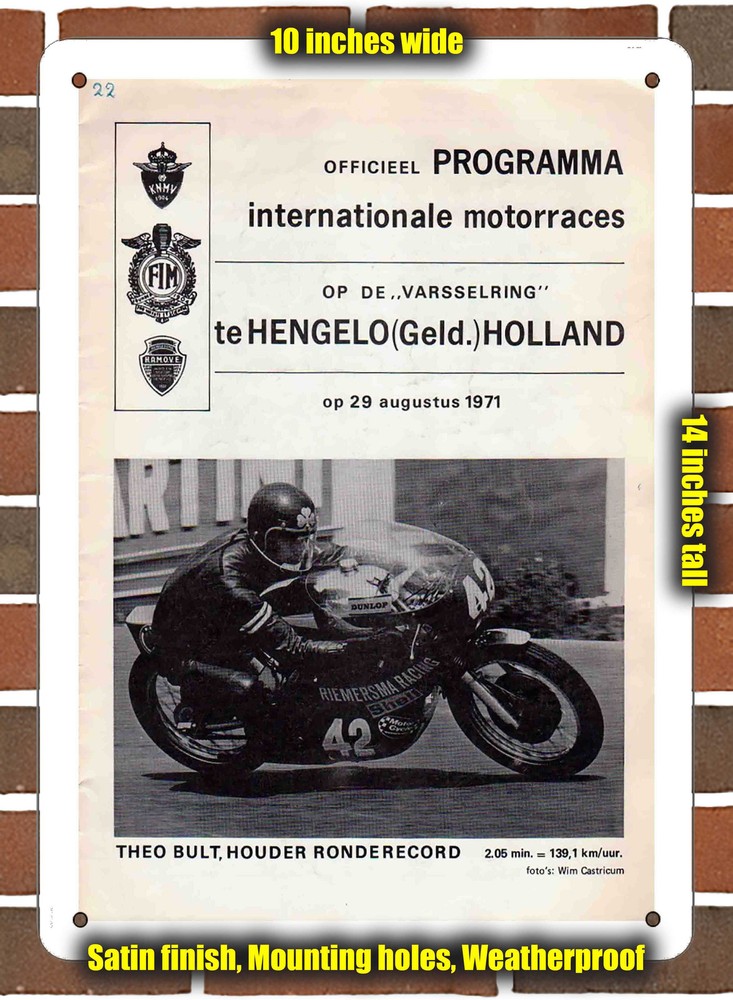 Metal Sign - 1971 Varsselring Racing Program - 10x14 inches