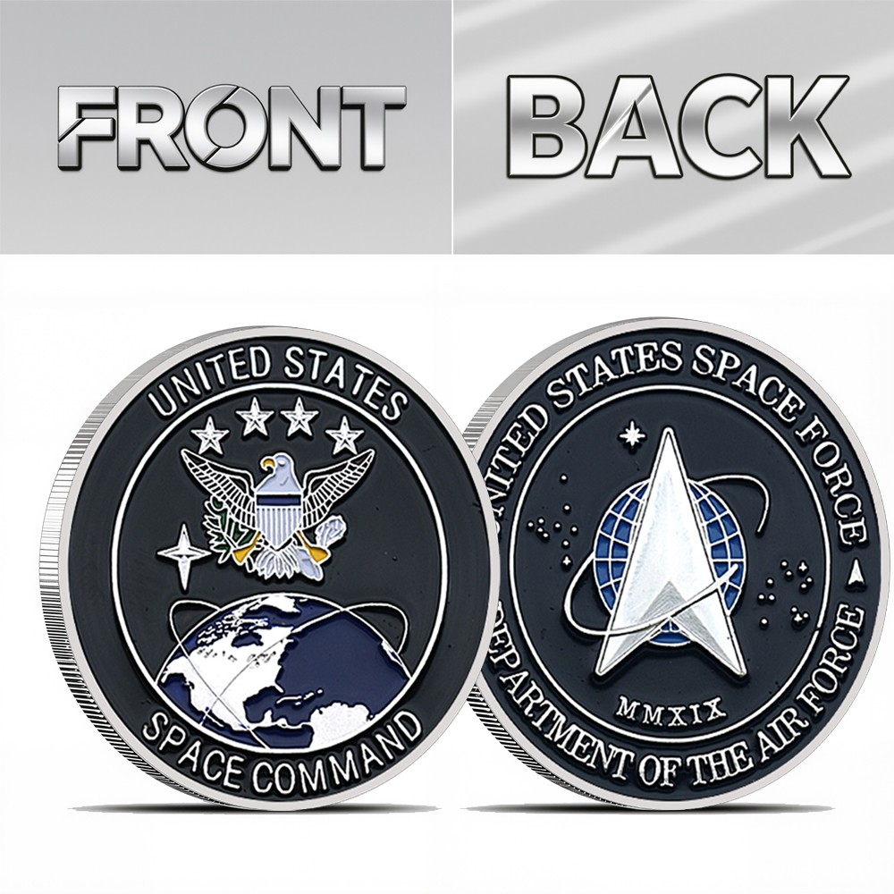 Silver Plated Space Force Commemorative United States Space Command Coin