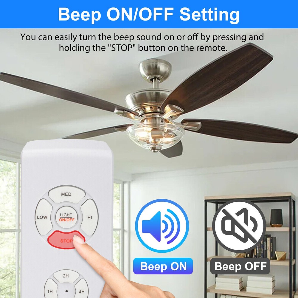 Universal Ceiling Fan Lamp Light Remote Control Receiver Kit Timing Wireless 15M
