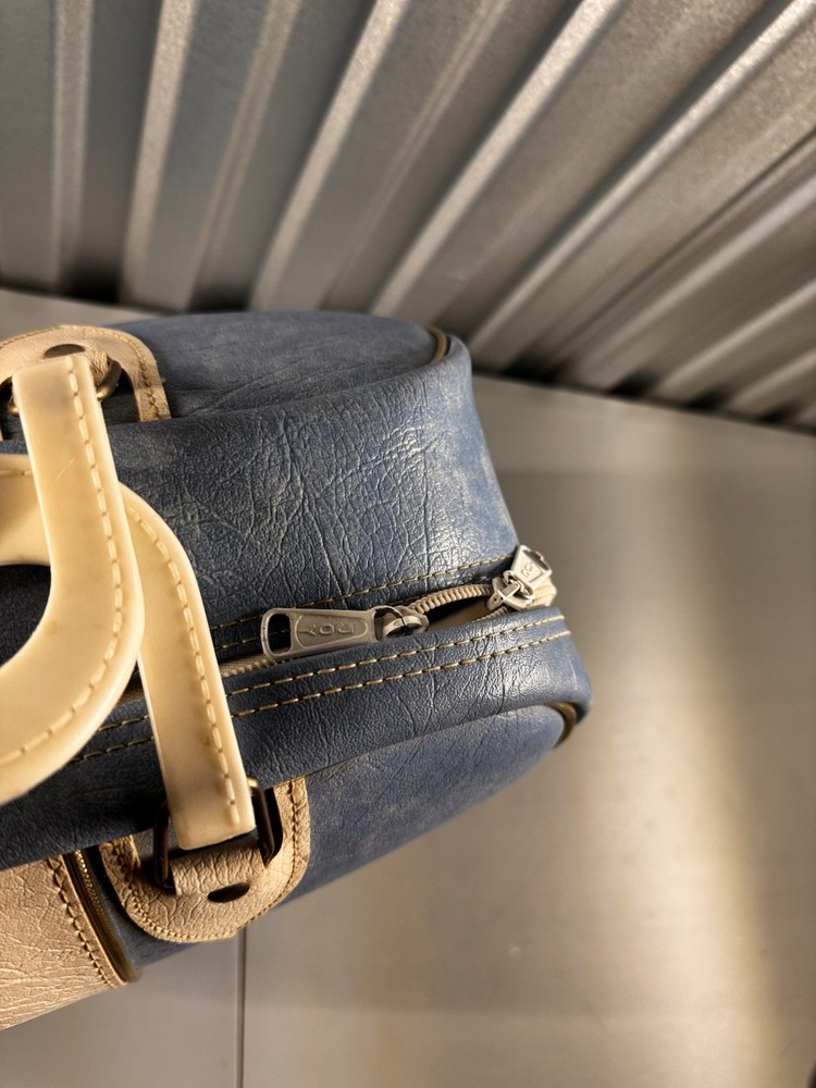 Retro Blue & White Bowling Ball Bag