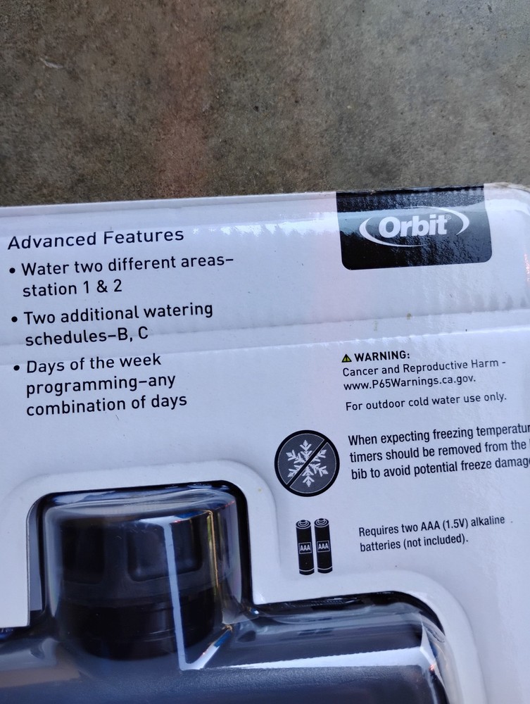 Orbit 1 Dial 2 Outlet Hose Faucet Timer Programmable 56544 New SEALED
