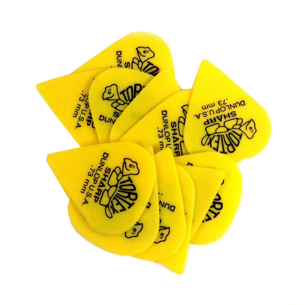 Dunlop Guitar Picks Tortex Sharp .73mm 412P.73 Yellow