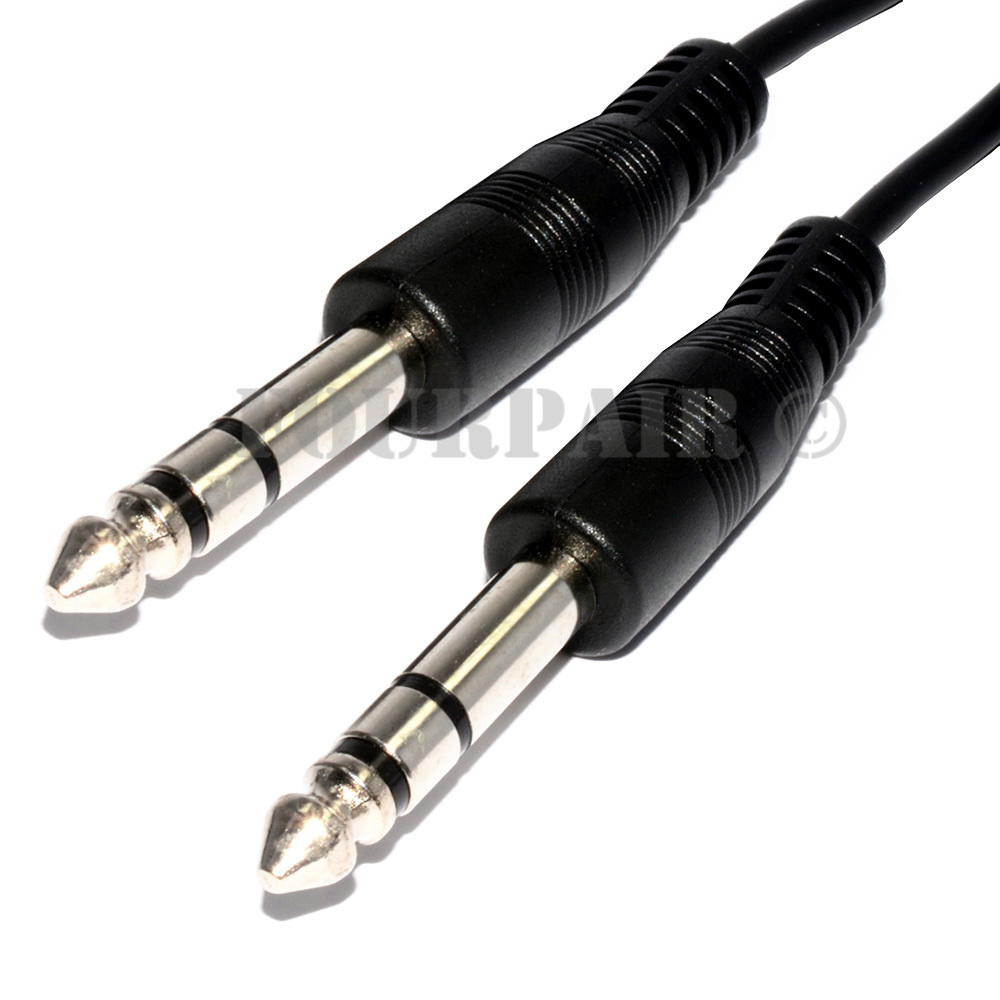 2 PACK - 3ft STEREO TRS 1/4" to 6.3mm MALE BALANCED AUDIO PA DJ PATCH CABLE CORD