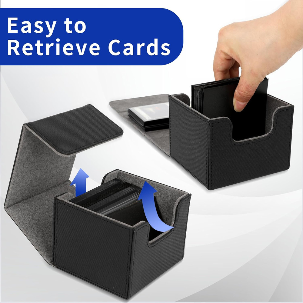 MTG Deck Box with 2 Dividers, Large Capacity Commander Deck Box Fits 100+ Double