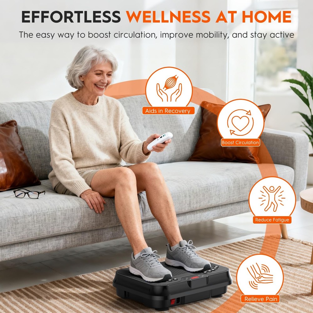 Vibration Plate Exercise Machine, Vibrating Plate for Lymphatic Drainage, 400...