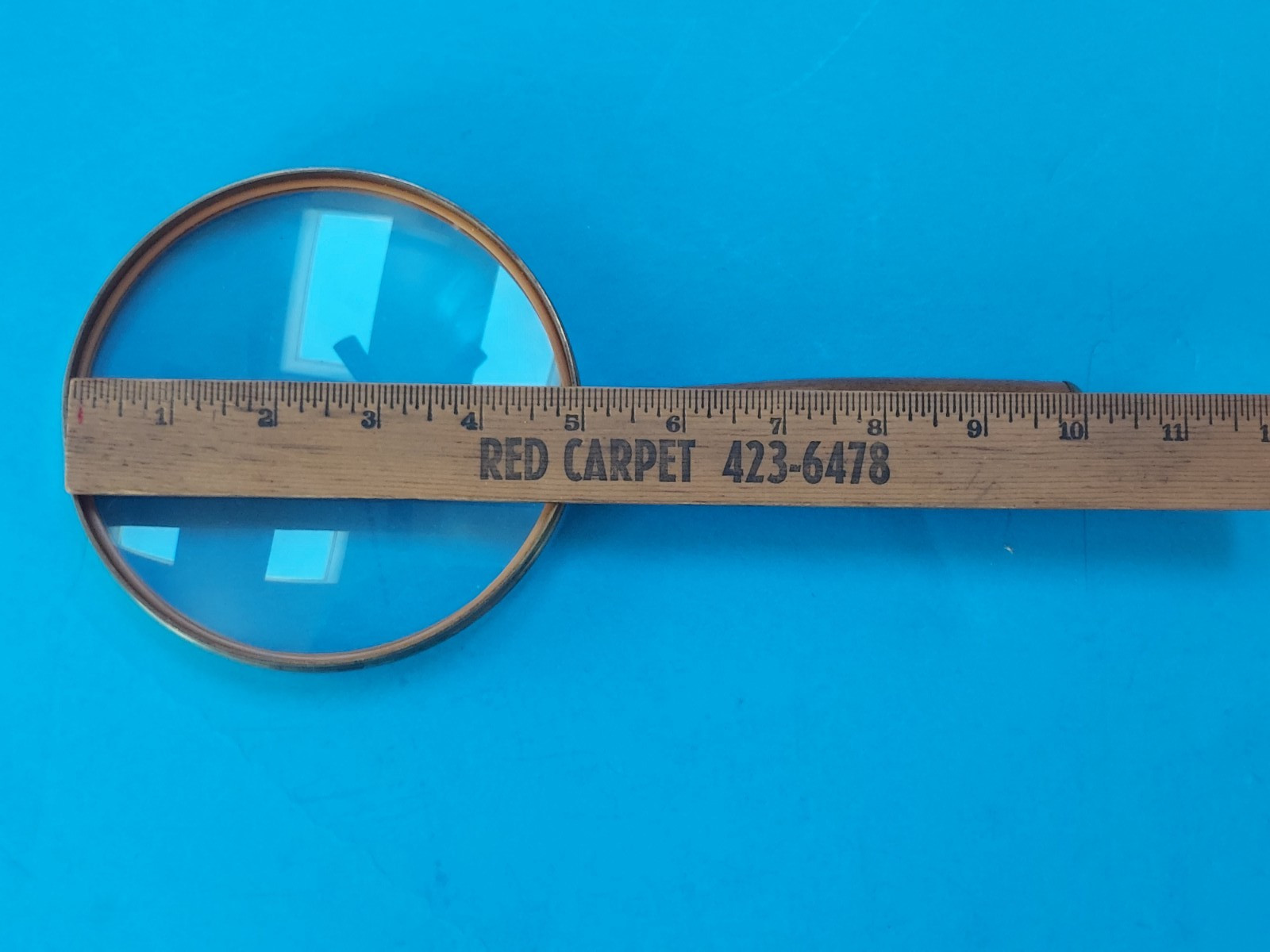 VTG Donegan Optical USA Brass Wood Handle Magnifying Glass 10"