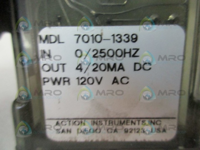 ACTION INSTRUMENTS 7010-1339 RELAY NSMP