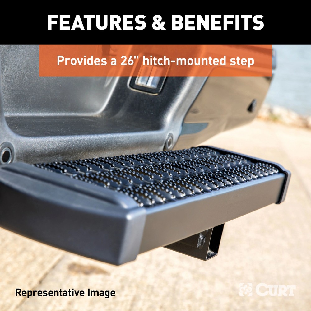 Curt Grip Step Receiver Hitch Step with 6" Drop