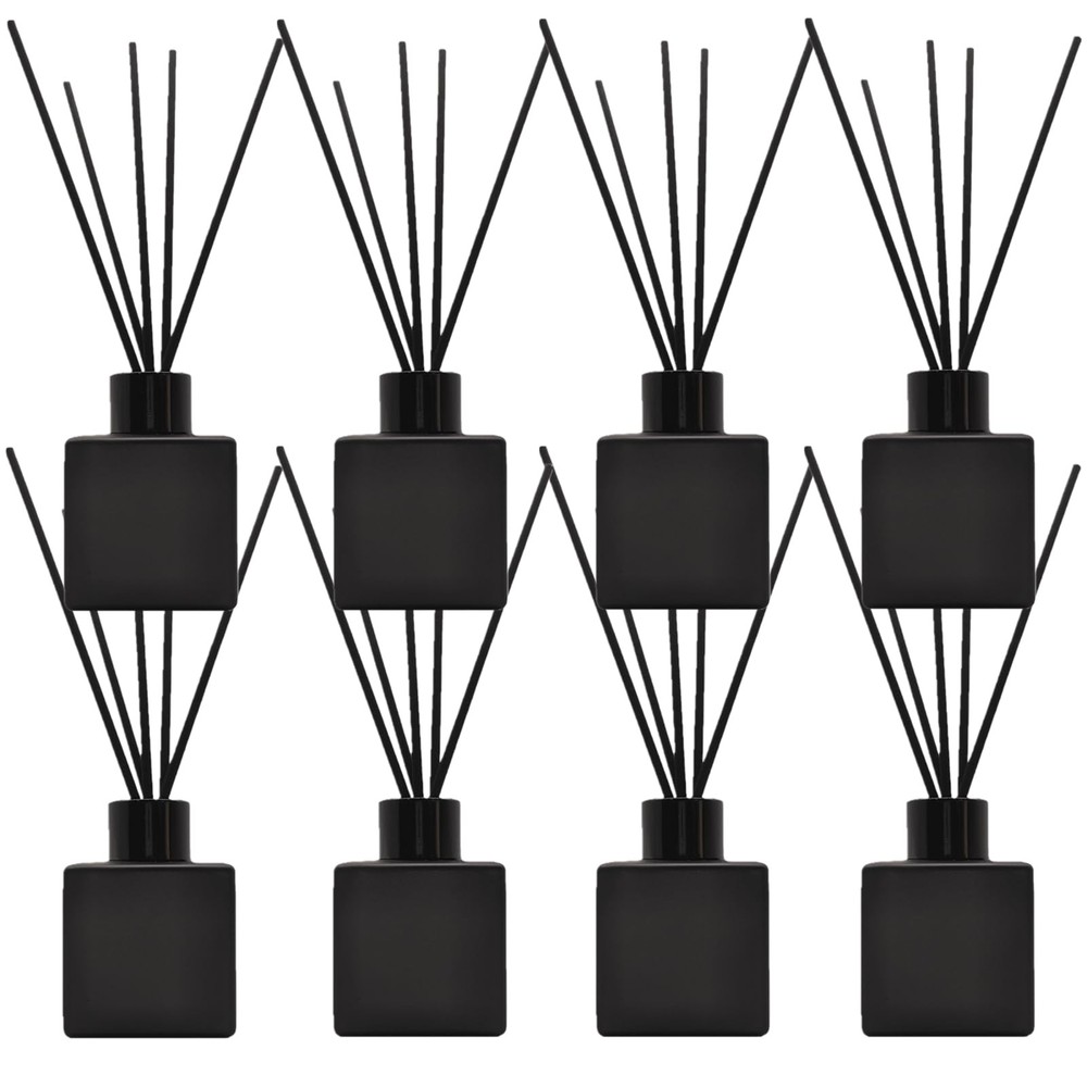 Perfume Reed Diffuser Bottle,Empty Square Essential Oil Bottles Glass Jar wit...