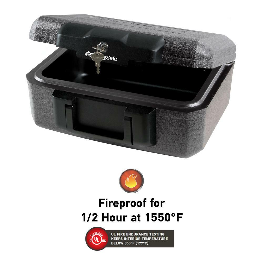 Fireproof Sentry Box Key Lock Important Document Money Safety Storage Chest Box