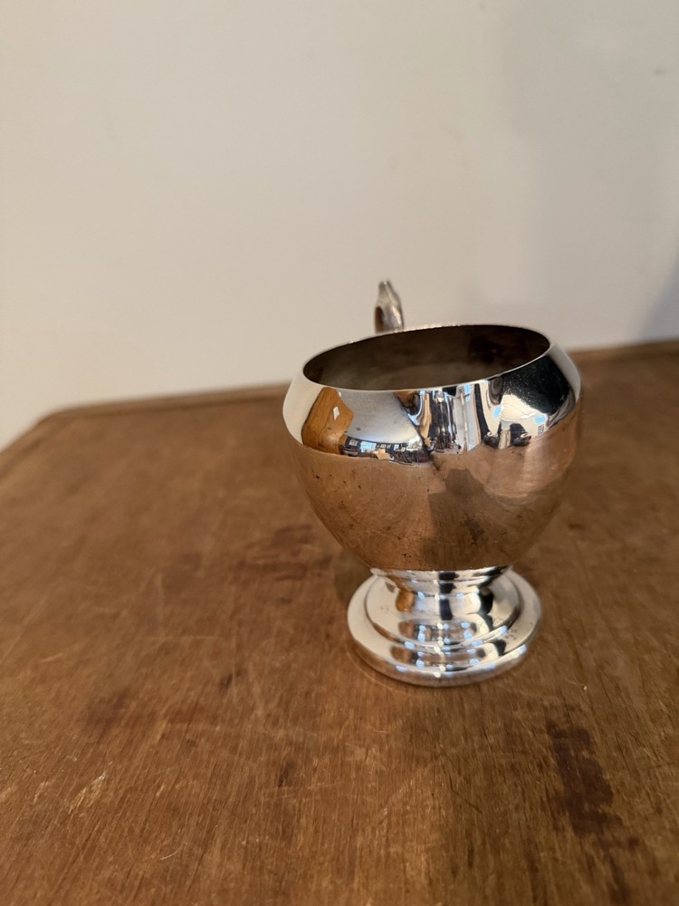 Vintage Silverplate Creamer Pitcher with Handle 3.5"