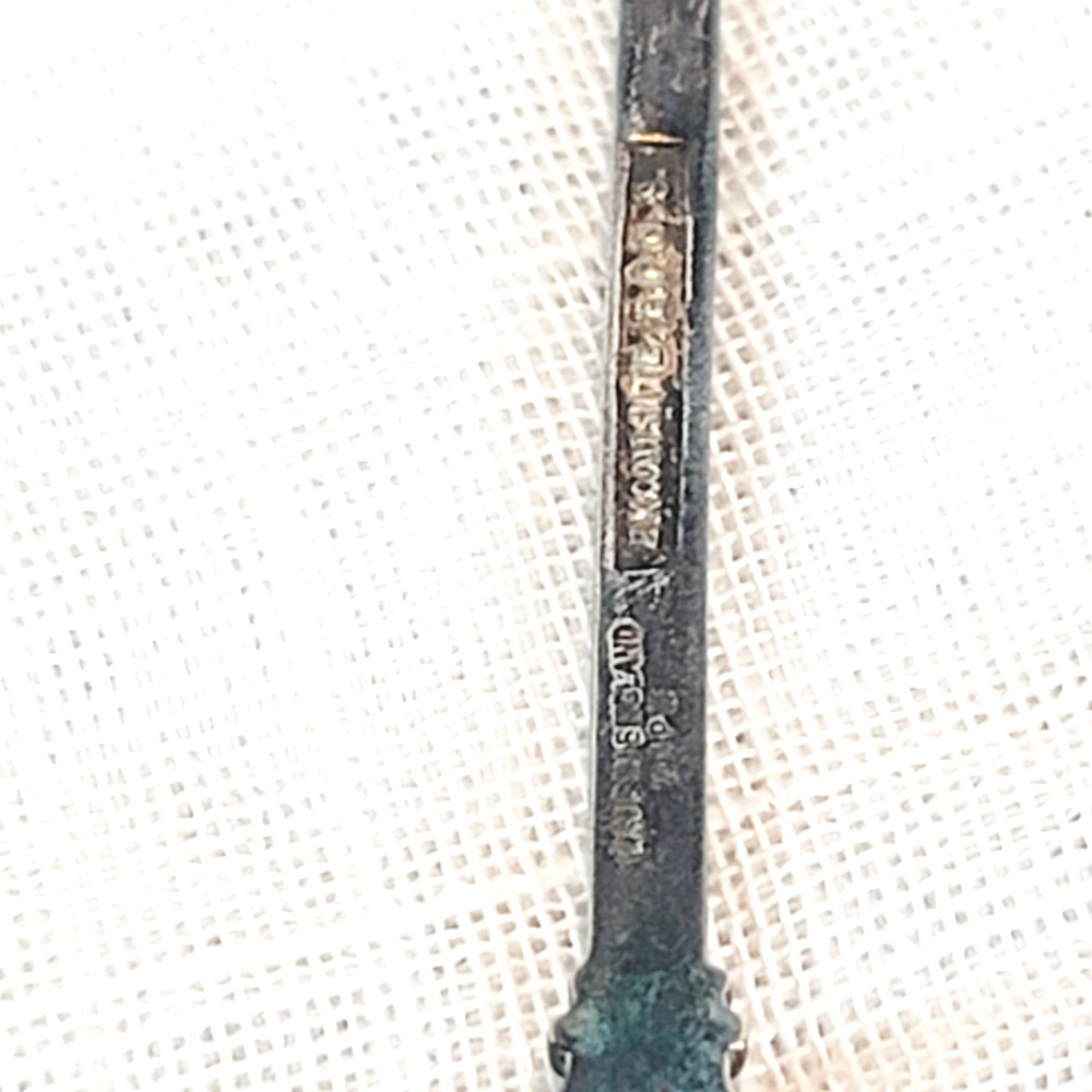 Exquisite EPNS Silverplated Enamel Spoon Cabot Tower St Johns Newfoundland Vtg