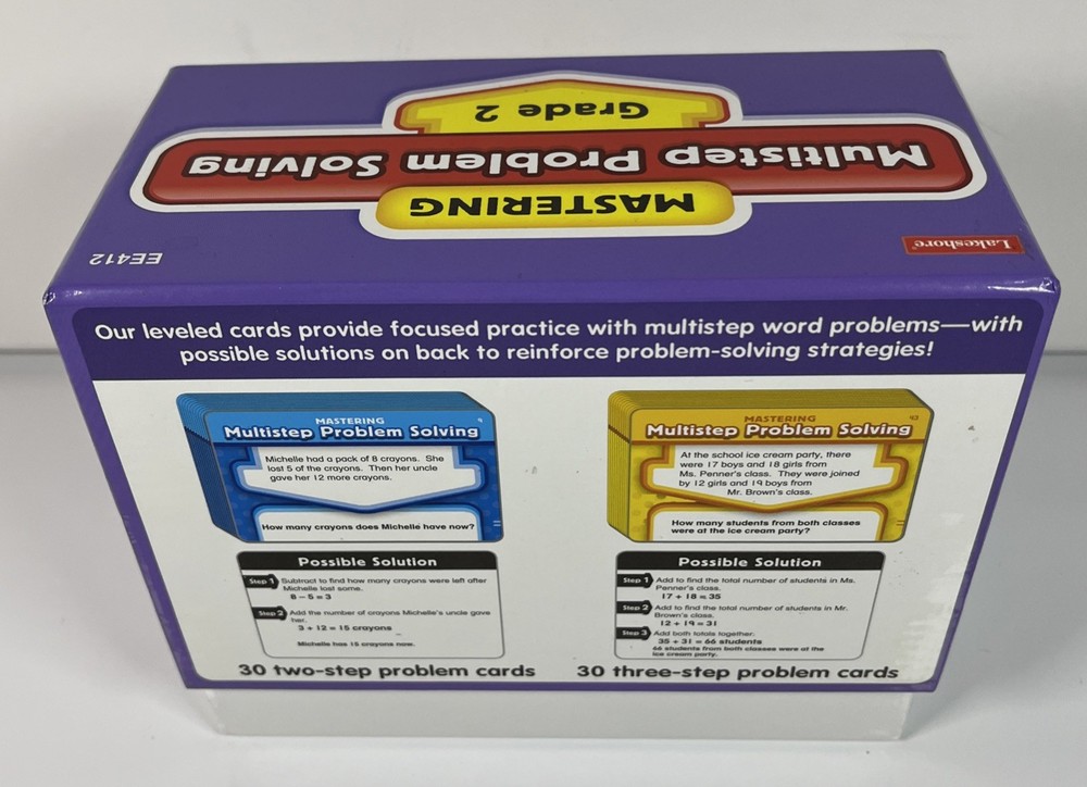 Lakeshore Mastering Multistep Math Problem Grade 2 Solving Activity Cards