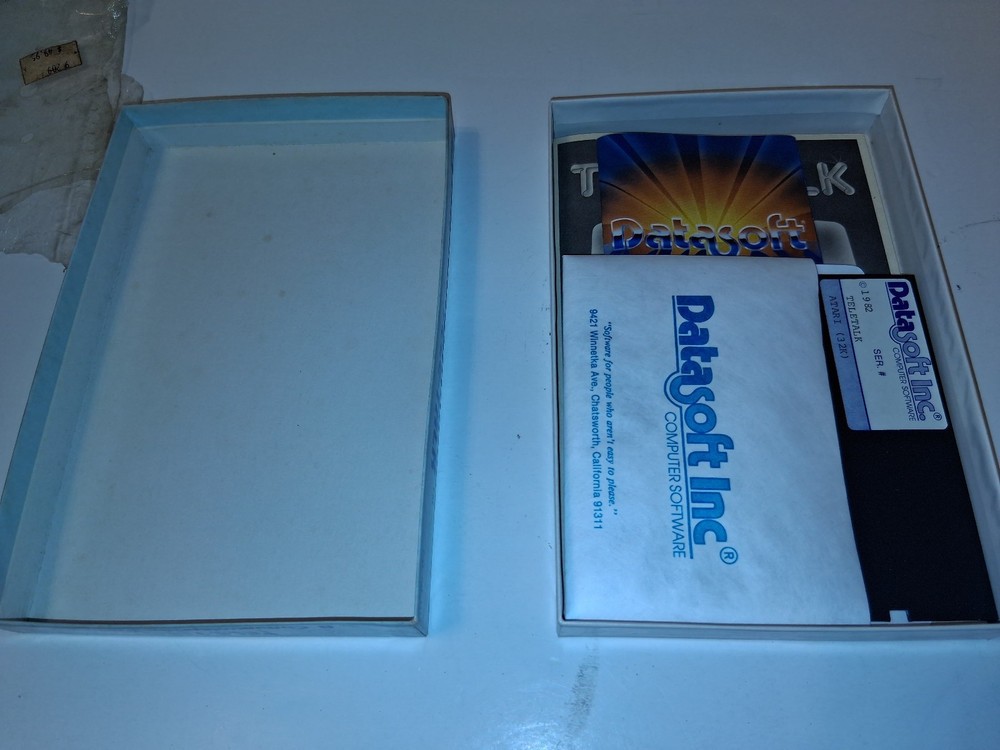 1982 TELE-TALK by DataSoft Telecommunications Software for Atari 400/800 32K Op