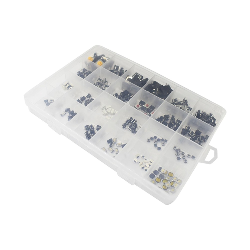 25-Type Micro Switch Push Tact Button ON/OFF Touch Button Switch Assortment Kit