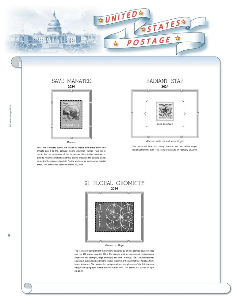 2024 U.S. Regular Issue Singles COMPLETE Supplement (White Ace Alternative)