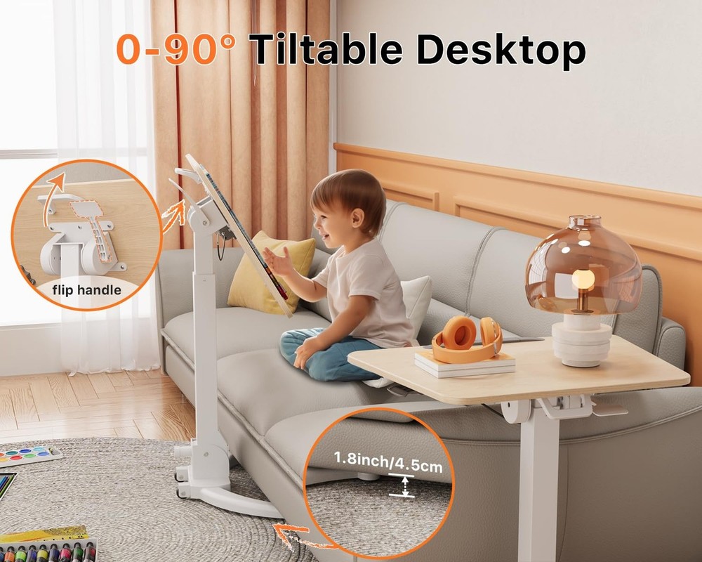 JOY worker Foldable Mobile Standing Desk, Pneumatic Height Adjustable Sit Sta...