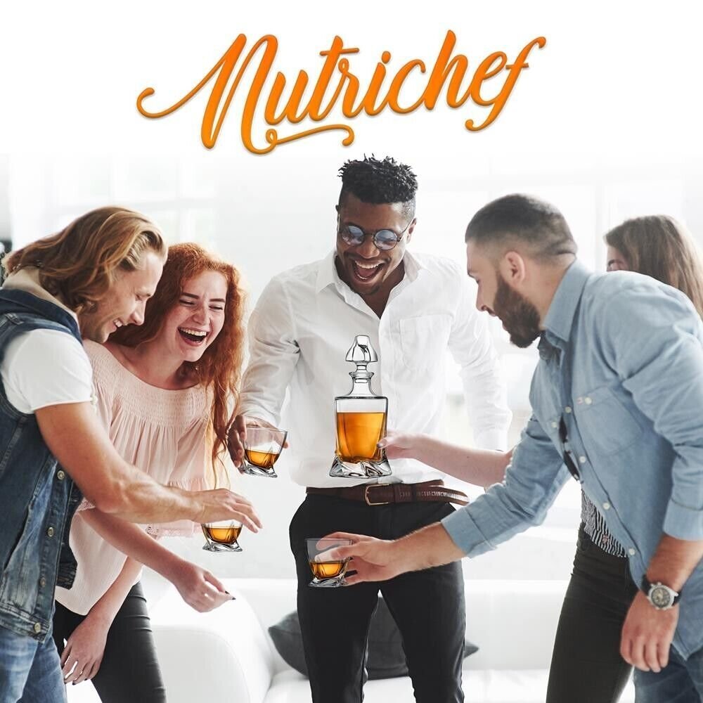 Nutrichef Home Bar Whiskey Decanter -Whiskey Glass Decanter Aerator Set, Elegant