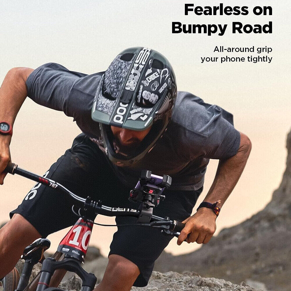 Motorcycle Phone Mount Auto Lock 100mph Military Anti-Shake Bike Phone Holder US