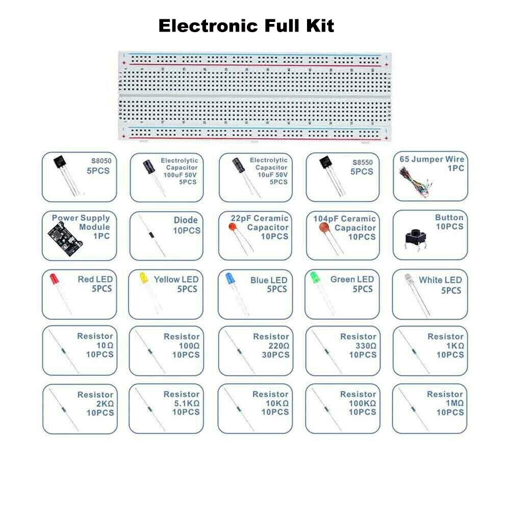 Solderless Breadboard Protoboard MB-102 830 Tie Points Test Circuit PCB DIY Kit