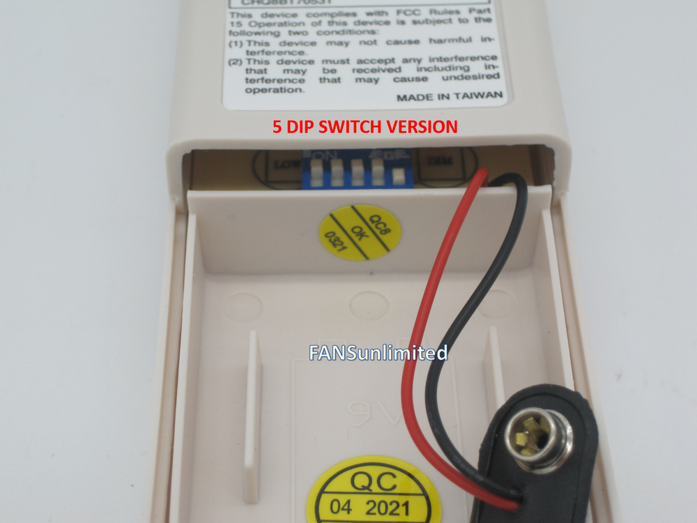 Fan Replacement Remote for Hunter UC7848T with wall bracket