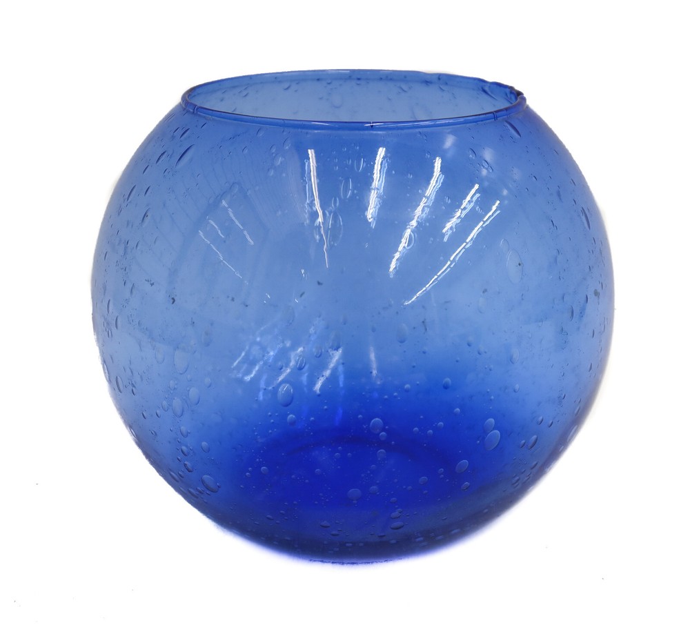 French Blown Controlled Bubble Round Vase  20th Century