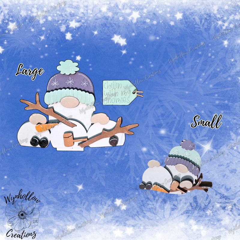 Gnomes Building A Snowman Interchangeable Basket Insert