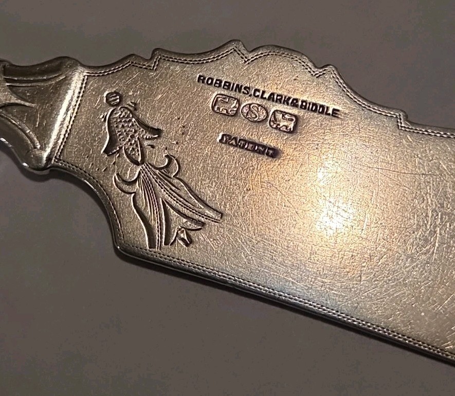 Robbins Clark & Biddle Silver Serving Knife 19th C Philadelphia