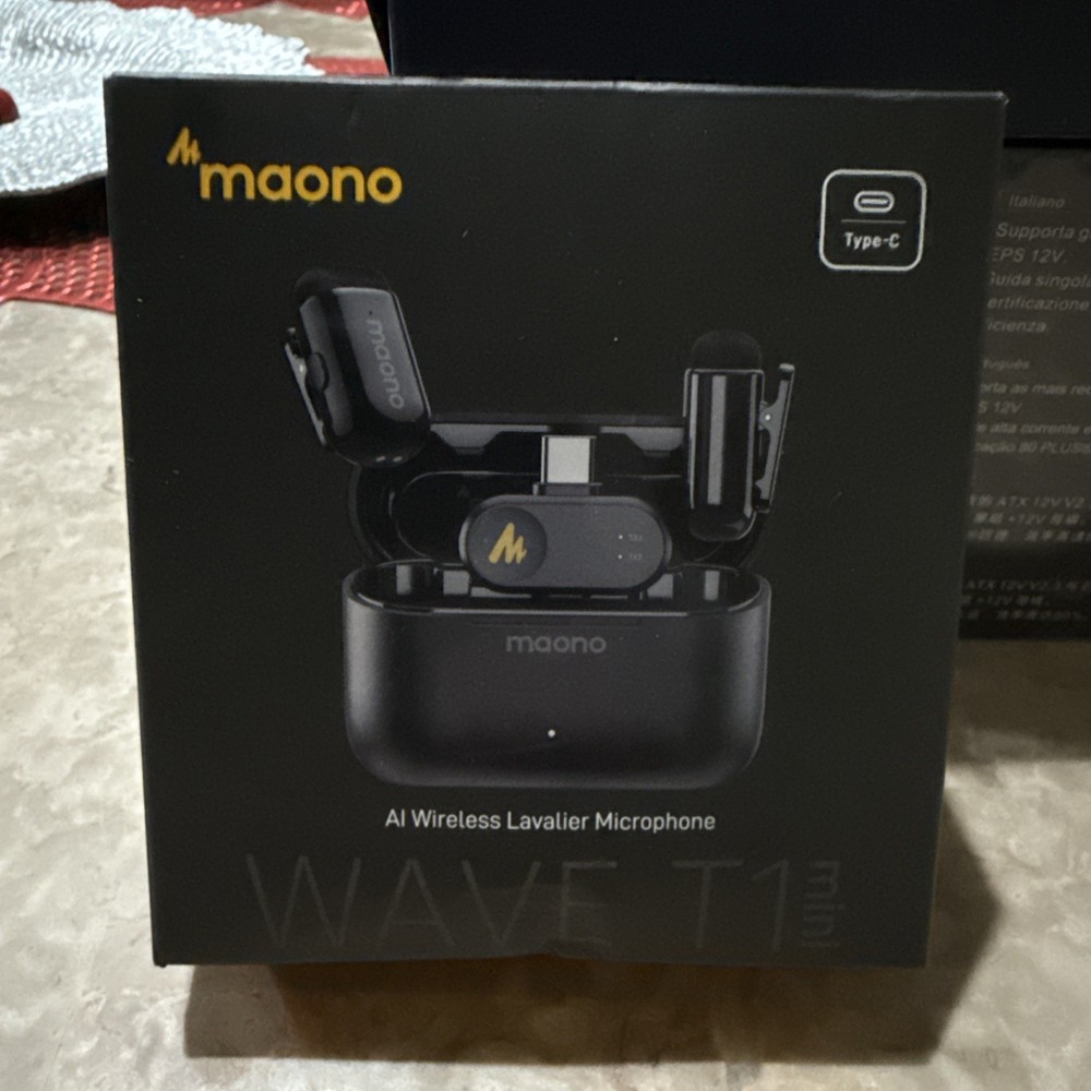 MAONO WAVE T1 Mini Wireless Lavalier Microphone for iPhone Android Tablet PC