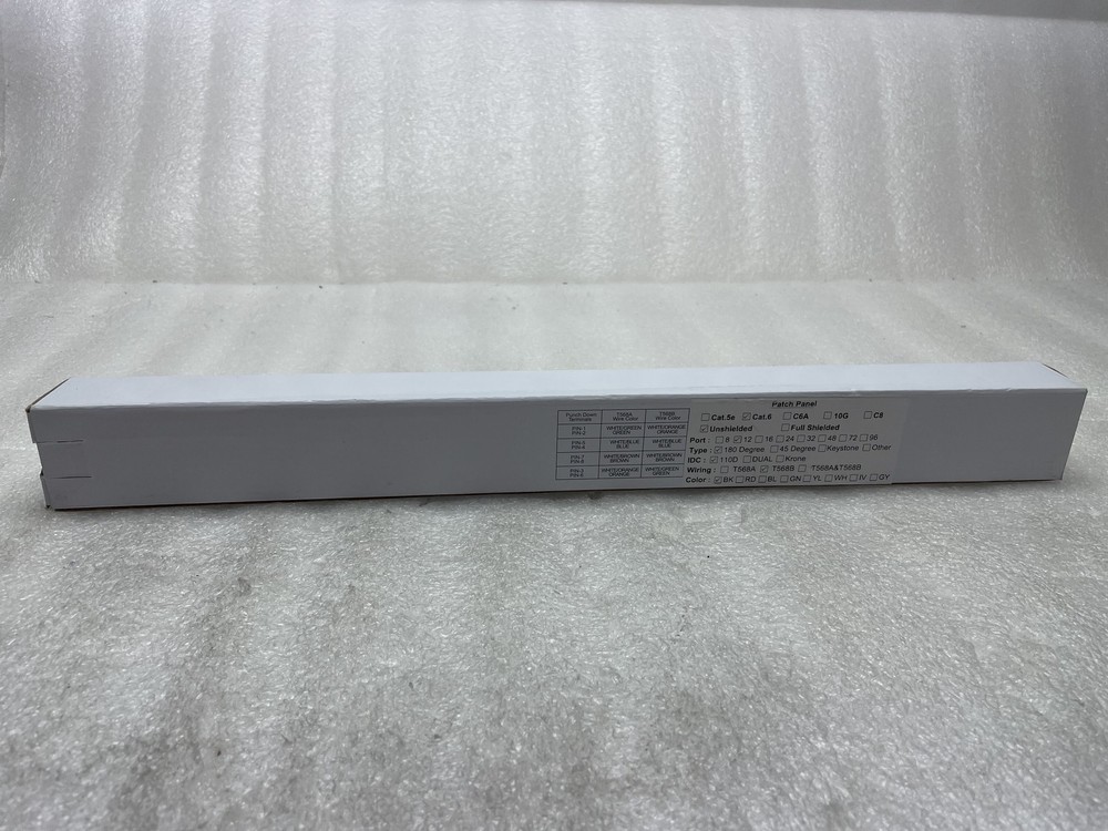 Vertical Cable Cat6 12 Port 19" Horizontal Rackmount 1U Patch Panel