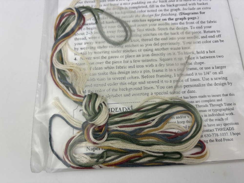 Threads Through Time The Red Fence Sampler Needlepoint Pattern Kit 6S