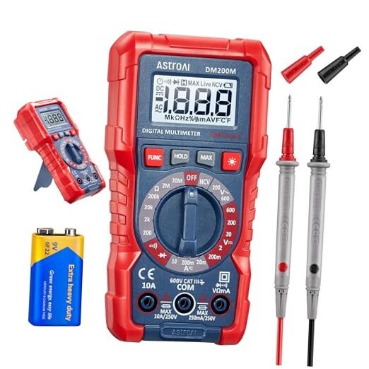 Digital Multimeter Voltage Tester, TRMS 2000 Counts Volt Meter; Fast and