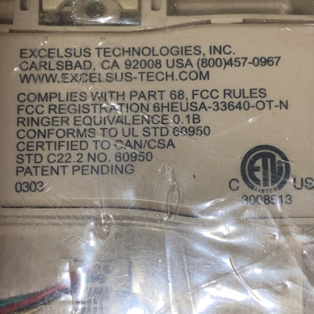 EXCELSUS TECHNOLOGIES, Inc. DSL FILTER