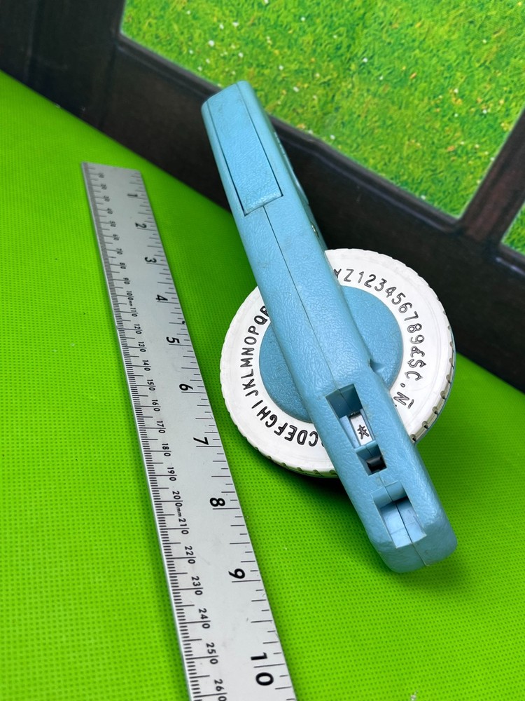 Tape Tool Label Maker Gun Blue Vintage