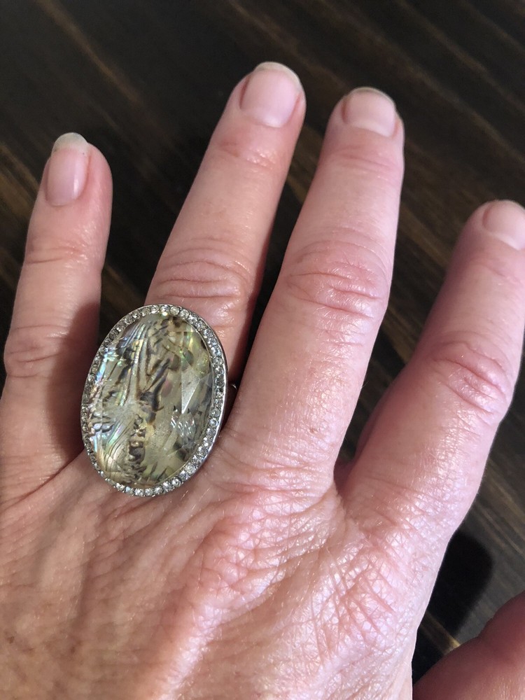 marble ring,with Diamonds ,size 7
