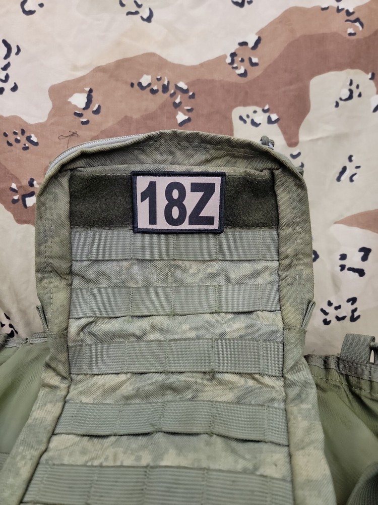 18Z MOS TAN Hook Back Hat Bag 2x3 Patch Army Special Forces ODA Team Sergeant