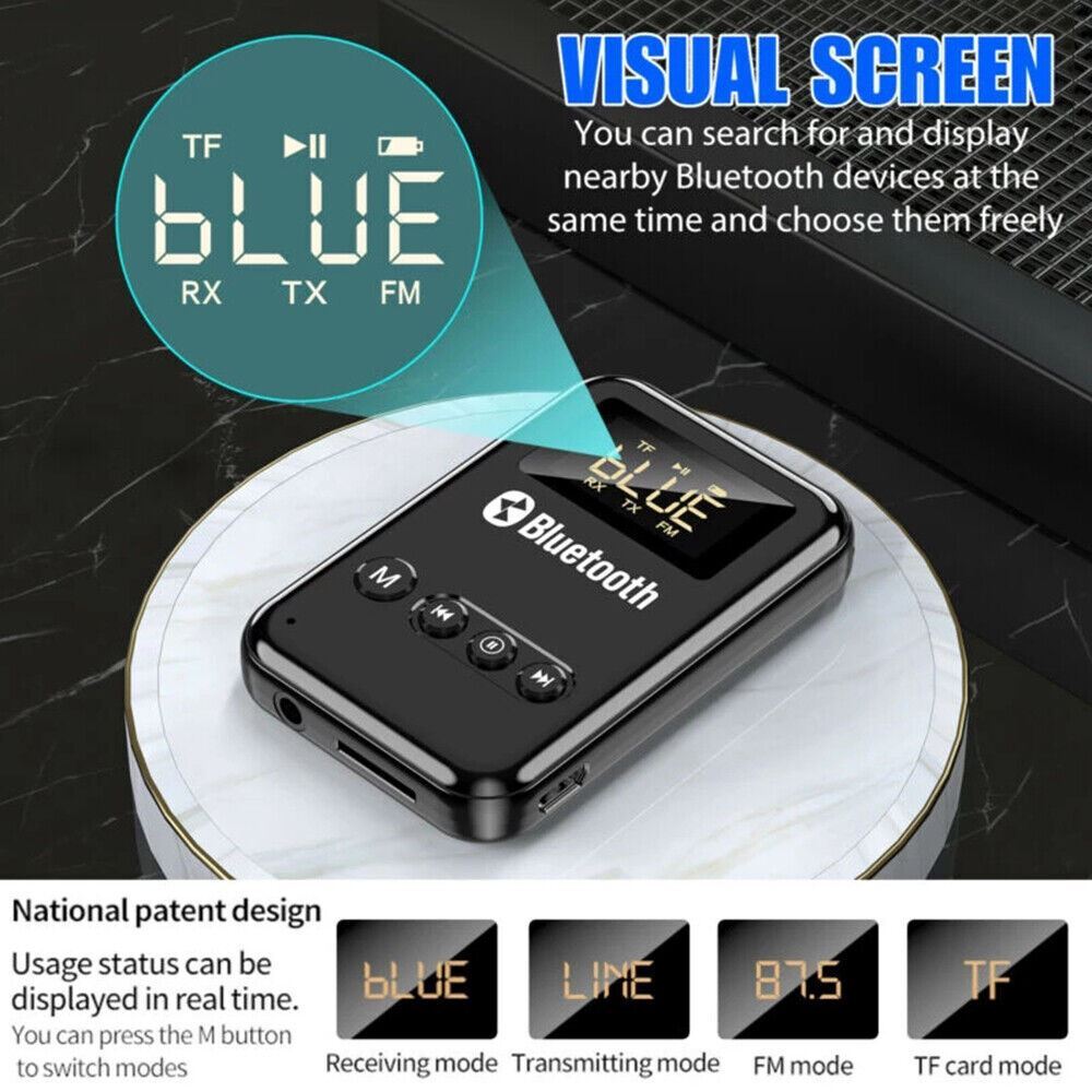 4in1 Wireless USB Bluetooth 5.0 Receiver Transmitter Audio 3.5mm Aux Car Adapter