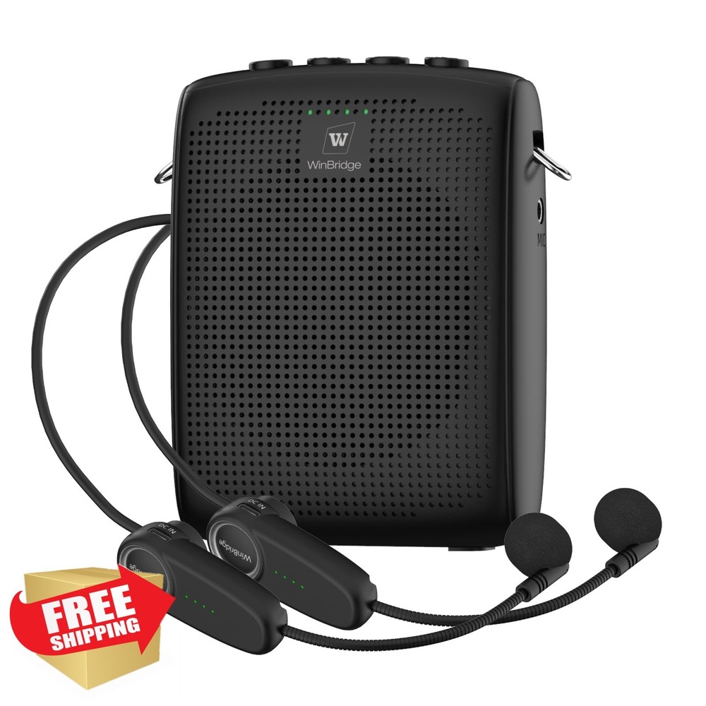 SANMIC Mini Wireless Voice Amplifier 2 Bluetooth Mics Portable