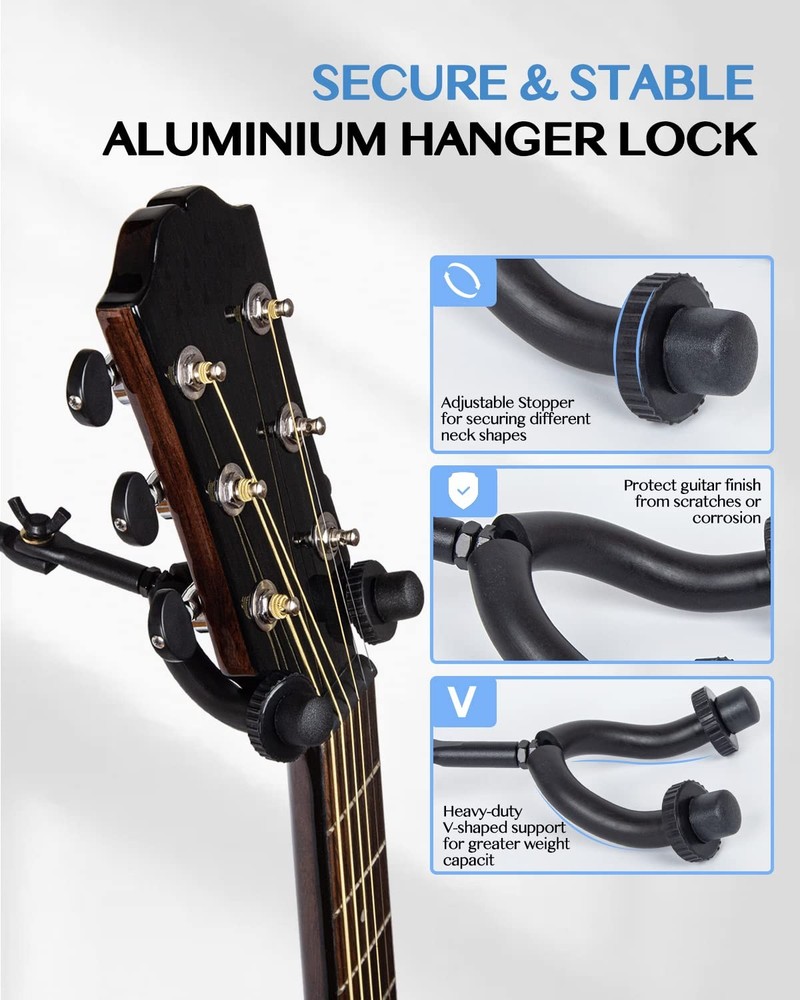 Adjustable Modular Guitar Wall Mount Rack for 8 Instruments Storage