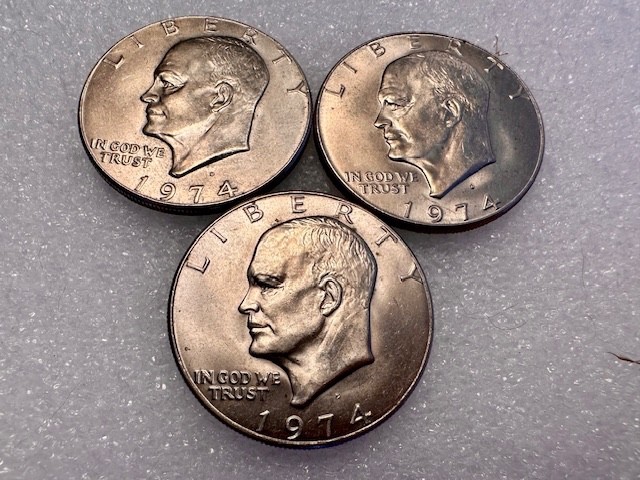 1974 D One Dollar Liberty Eisenhower Coin Flying Eagle  - (3)