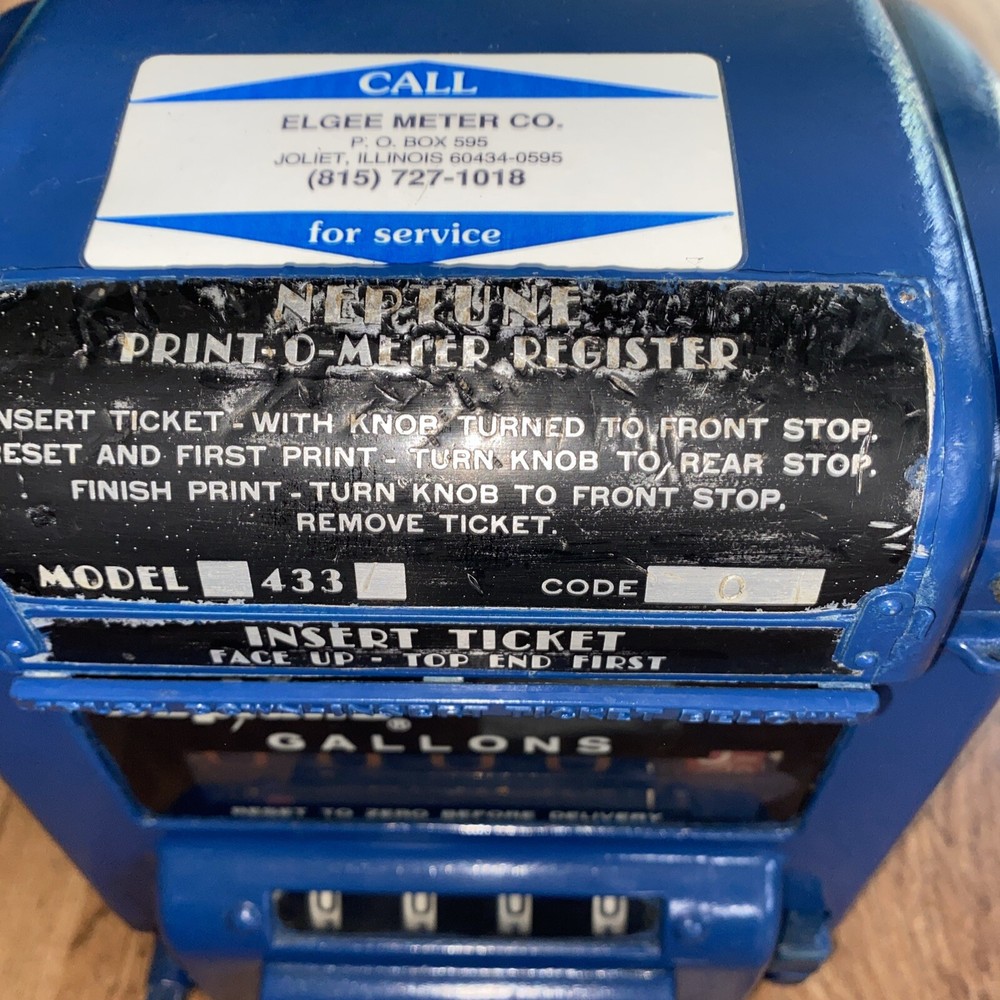 NEPTUNE MODEL 433 PRINT 0-METER REGISTER