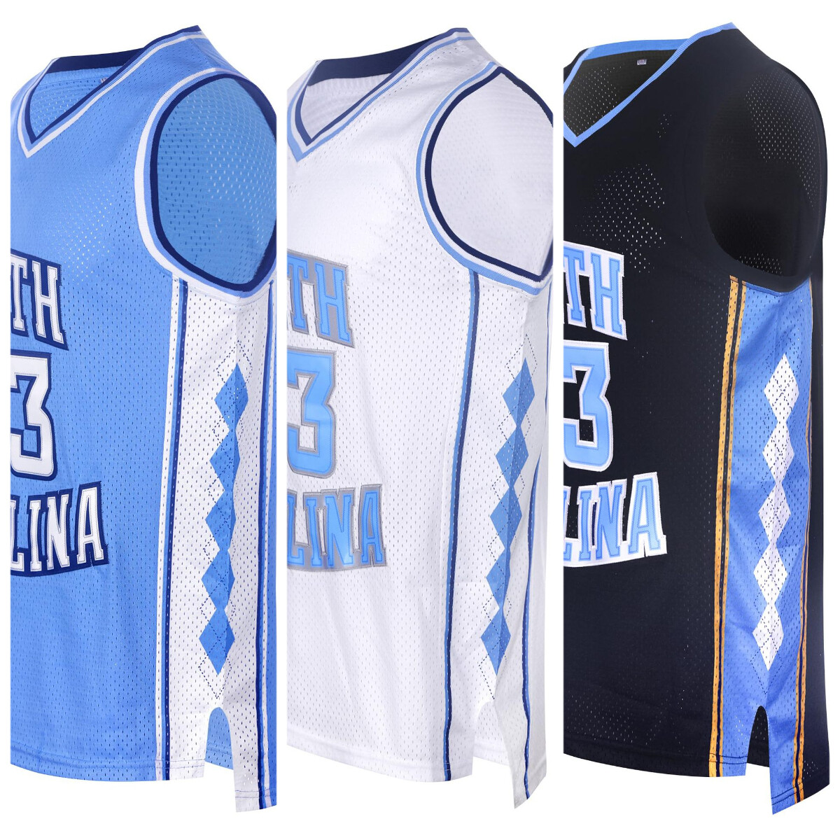 Retro North Carolina #23 Jordan College Basketball Jersey 3 Colors