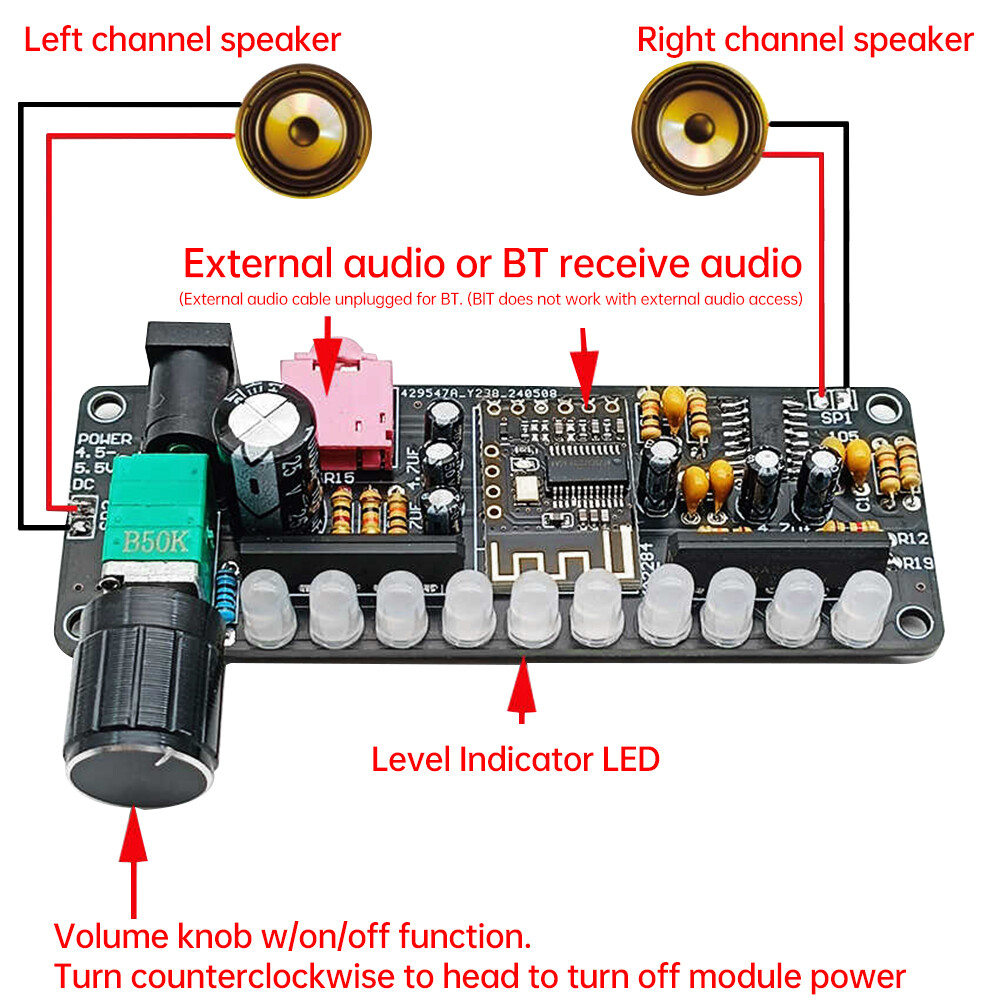 DC 5V PAM8406 Speaker Amplifier Board Module 2CH Bluetooth Speaker Kit DIY US
