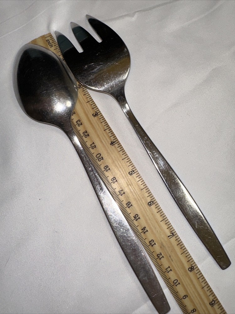 Oneida Cube WILL O' WISP Flatware Serving Spoon + Serving Fork Replacement Exc