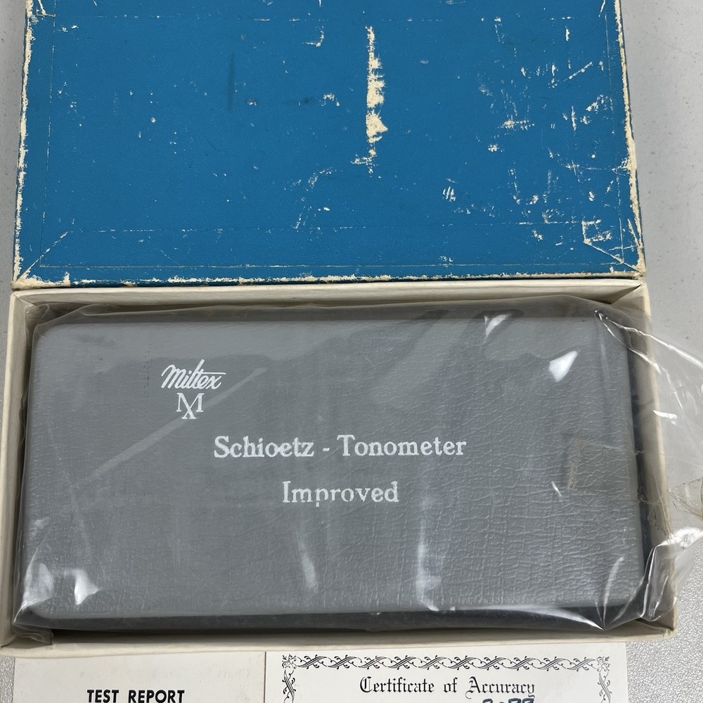 Vtg Misdom-Frank German Schiotz Tonometer 1955 w/ case, original documentation