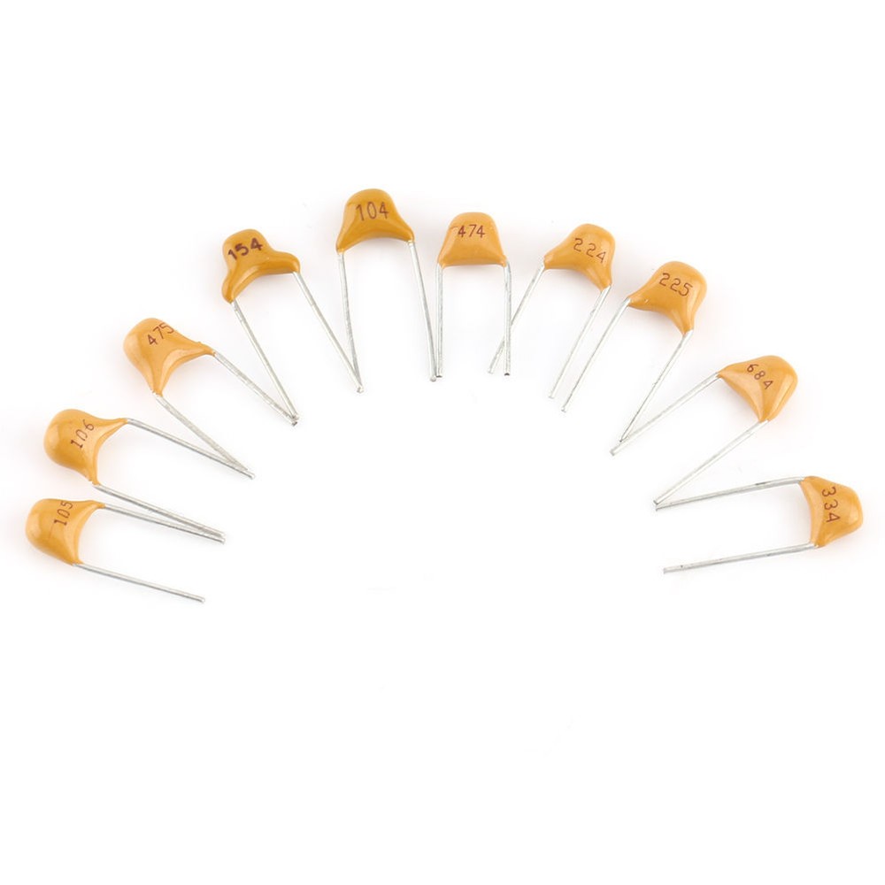 0.1uF~10uF 50V Ceramic Capacitor Assorted Kit 500Pcs 10 Value